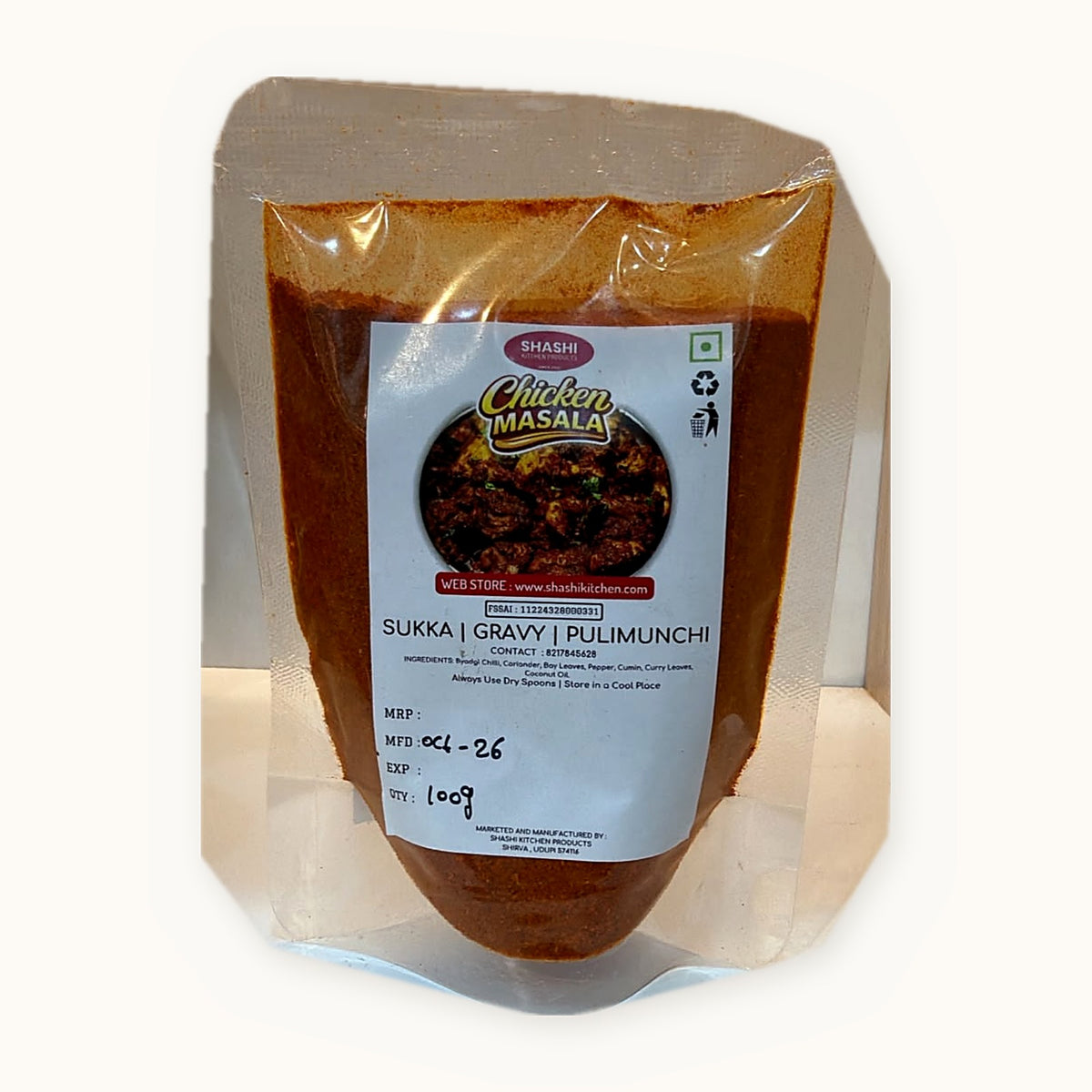 Shashi Kitchen Products Chicken Masala 100g pouch
